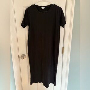 J. Crew Factory black midi t-shirt dress, size S